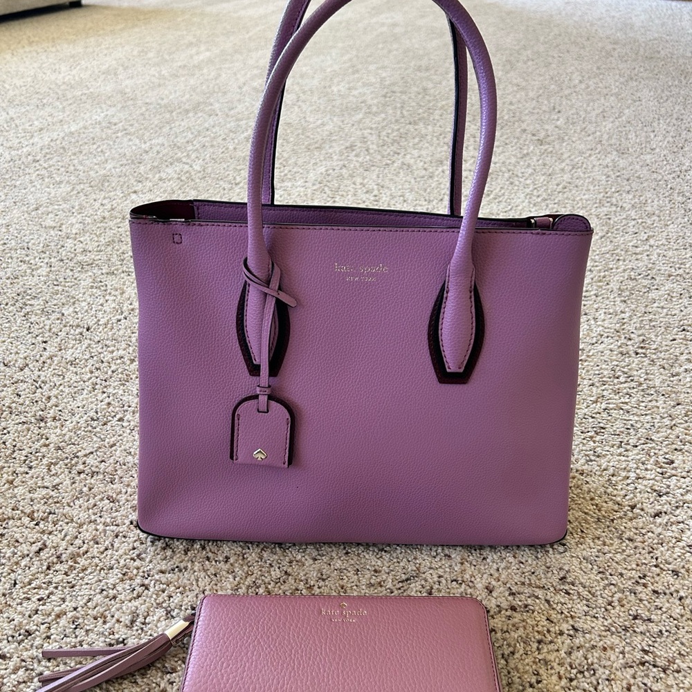 Kate Spade Lavender Tote and Wallet Set